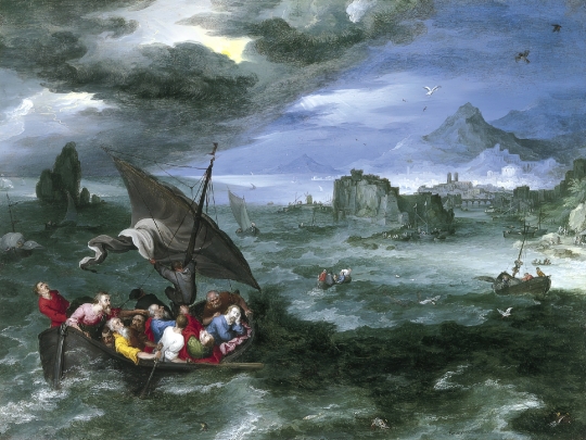 Jan Brueghel - Christ in the Storm on the Sea of Galilee - 1596 - Edited